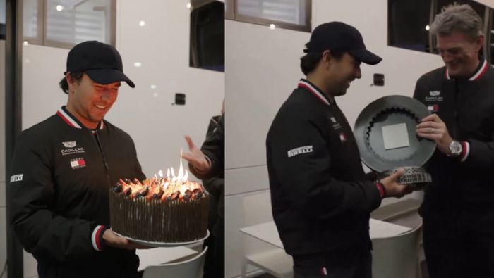 Cadillac festejó a Checo Pérez este lunes