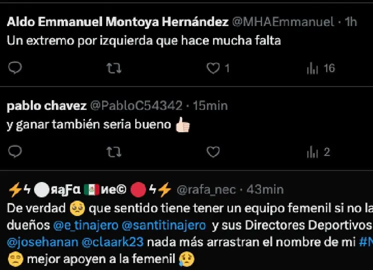 Comentarios de usuarios l X:ClubNecaxa
