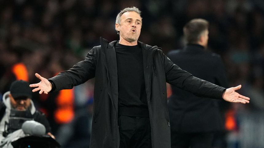 Luis Enrique durante el partido PSG vs Mónaco de la Champions League | AP