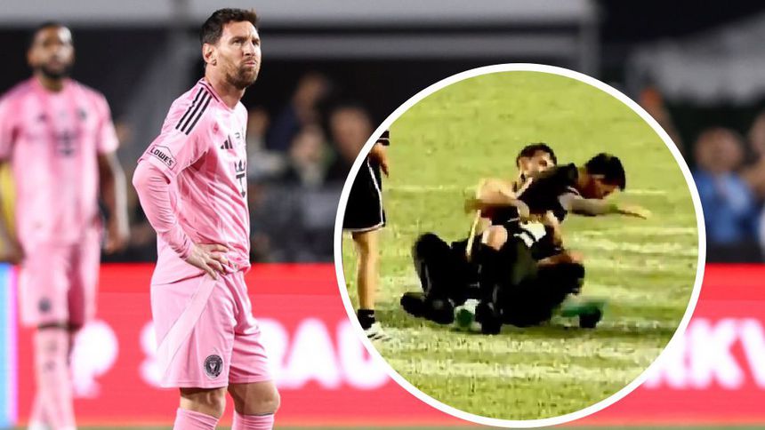 Seguridad derribó a Messi por invasión de aficionados | AP