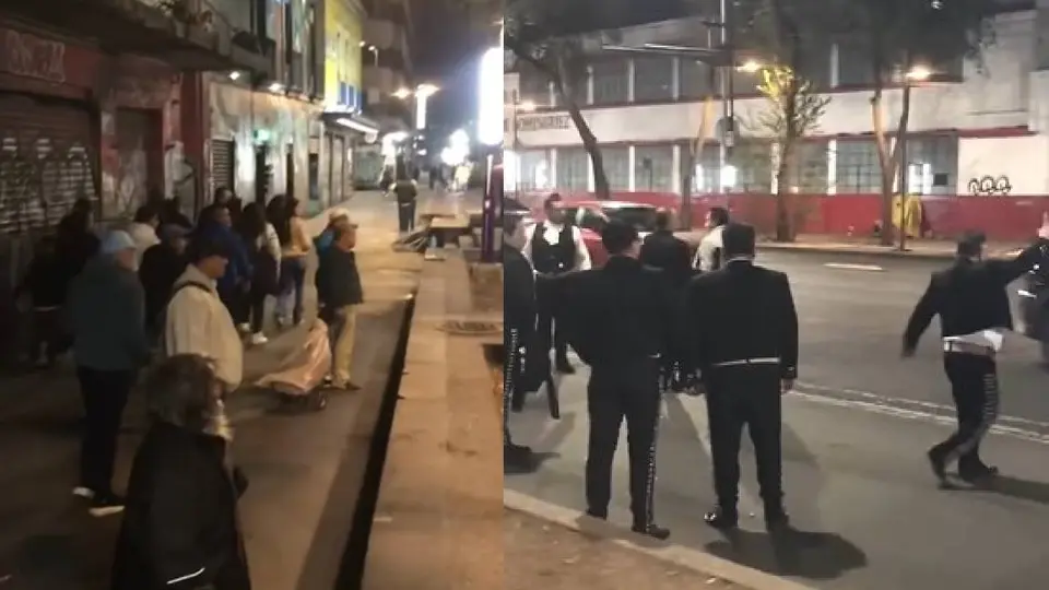 Los mariachis se agarraron a golpes ante la mirada de curiosos y automovilistas/Facebook: Rodrigo Hernández
