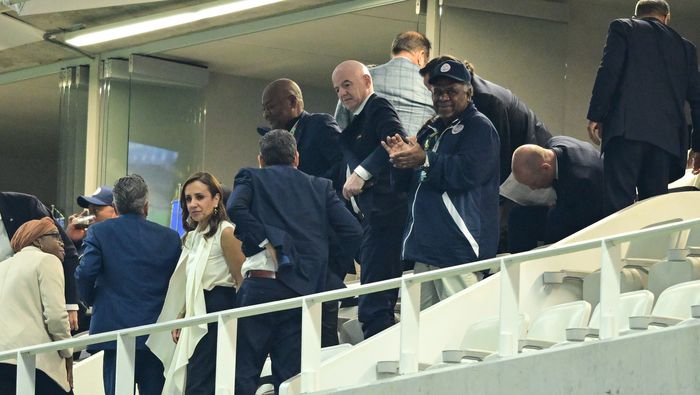 Gianni Infantino en el palco durante el Repechaje Internacional de la FIFA rumbo al Mundial 2026 | MEXSPORT