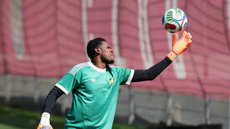 Andre Blake en un entrenamiento con Jamaica l AP