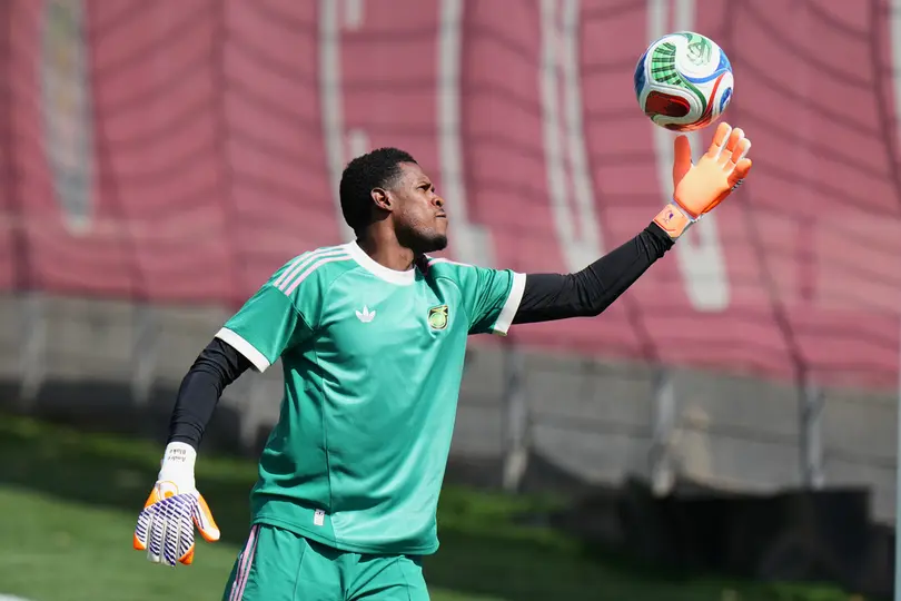 Andre Blake en un entrenamiento con Jamaica l AP