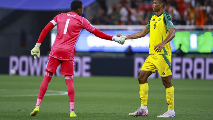 Andre Blake en el partido de Jamaica contra Nueva Caledonia en el Repechaje Internacional rumbo al Mundial 2026 | MEXSPORT