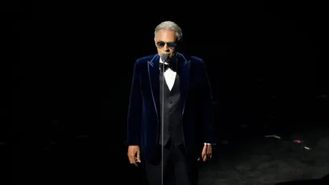 Andrea Bocelli en la gala del sorteo del Mundial 2026 el pasado diciembre en Washington D.C. / AP