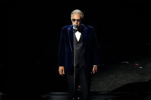 Andrea Bocelli en la gala del sorteo del Mundial 2026 el pasado diciembre en Washington D.C. / AP
