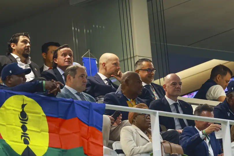 El presidente de la FIFA, Gianni Infantino, en el palco del Estadio Akron en el Repechaje Internacional | MEXSPORT