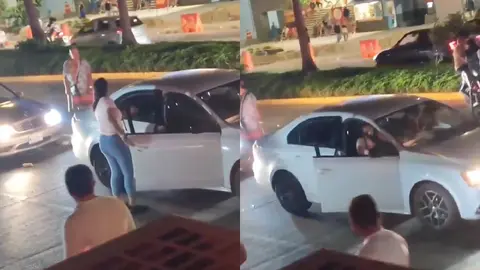 Tras verse superados, la pareja joven decidió abandonar el lugar / Redes Sociales