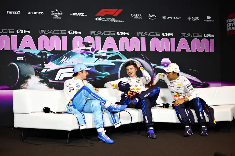 Leclerc, Verstappen y Checo Pérez en el Gran Premio de Miami 2024 | RED BULL