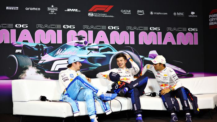 Leclerc, Verstappen y Checo Pérez en el Gran Premio de Miami 2024 | RED BULL