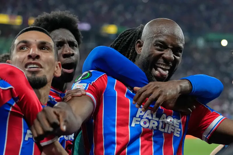 Jean-Philippe Mateta en celebración con Crystal Palace ante Rayo Vallecano en la Final de la Conference League | AP