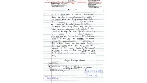 En el documento, ‘El Chapo’ asegura que busca un nuevo juicio y la revisión de su sentencia en Estados Unidos./ X: @arturoangel20