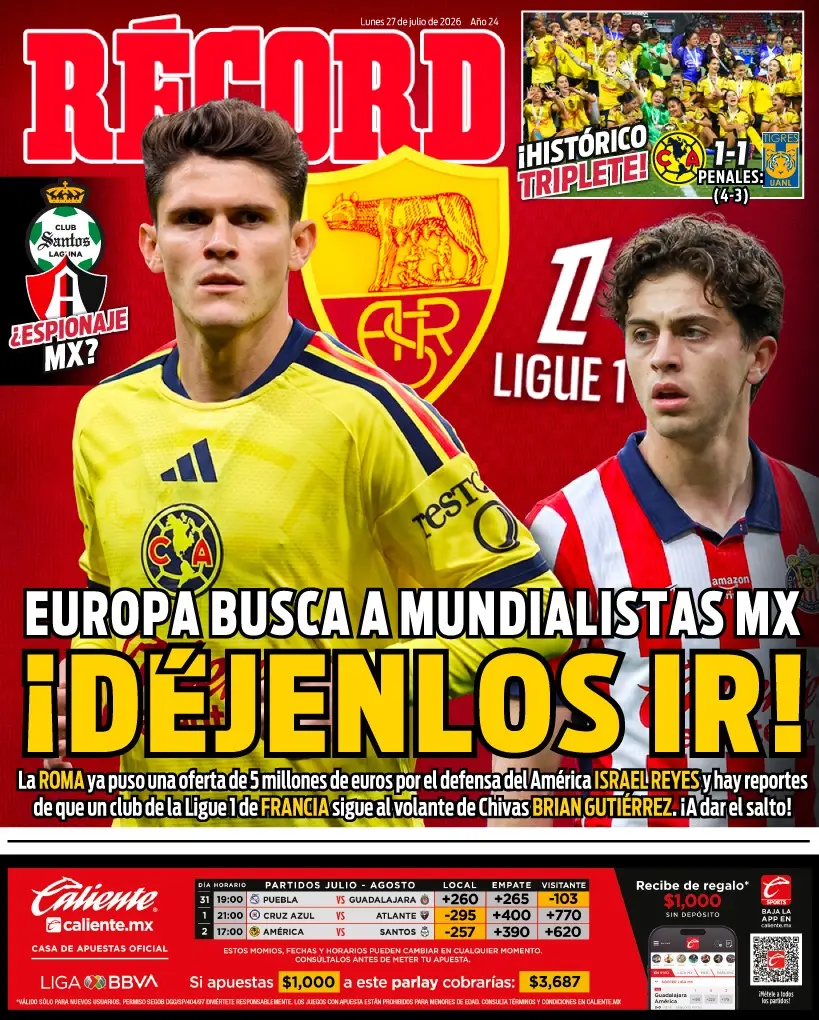 Portada RÉCORD 27 julio 2026