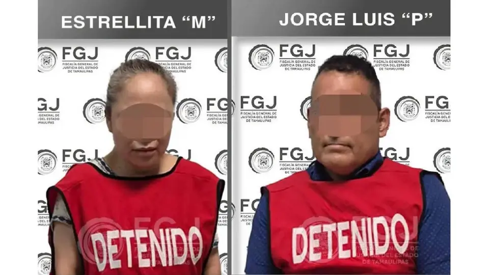 Jorge Luis “N”, director de la Academia Militarizada Marina Doenitz, fue detenido junto con Estrellita “N”, encargada de los alumnos durante el campamento donde murió Dafne Zapata./ Fiscalía de Tamaulipas