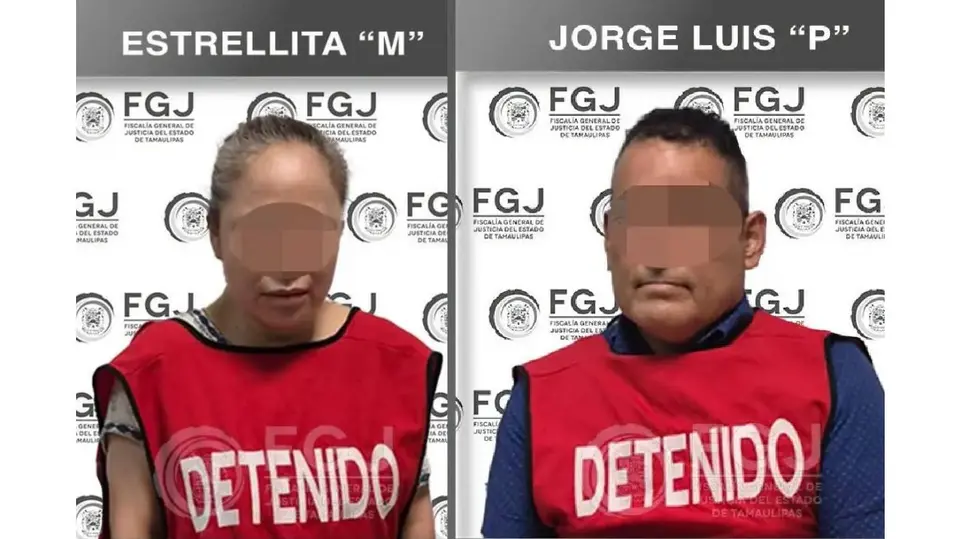 Jorge Luis “N”, director de la Academia Militarizada Marina Doenitz, fue detenido junto con Estrellita “N”, encargada de los alumnos durante el campamento donde murió Dafne Zapata./ Fiscalía de Tamaulipas