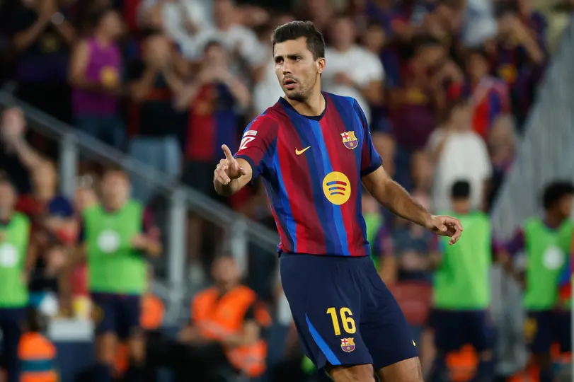 Rodri, en su primer partido en el Camp No, con Barcelona | AP