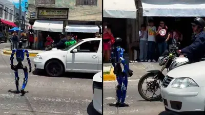 VIDEO: Robot humanoide se convierte en “justiciero peatonal” en Guadalajara