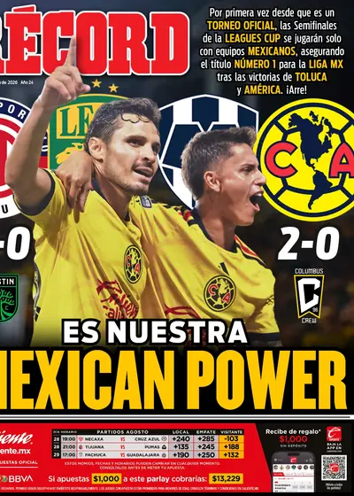 Portada RÉCORD 27 de Agosto de 2026