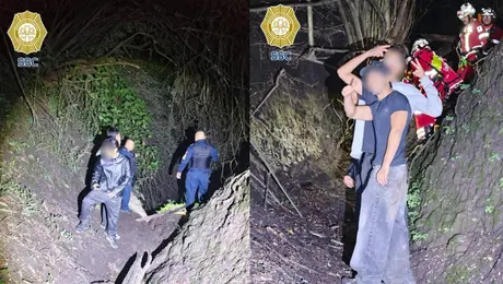 Rescatan a 9 jóvenes que se perdieron en una barranca del Bosque de Chapultepec