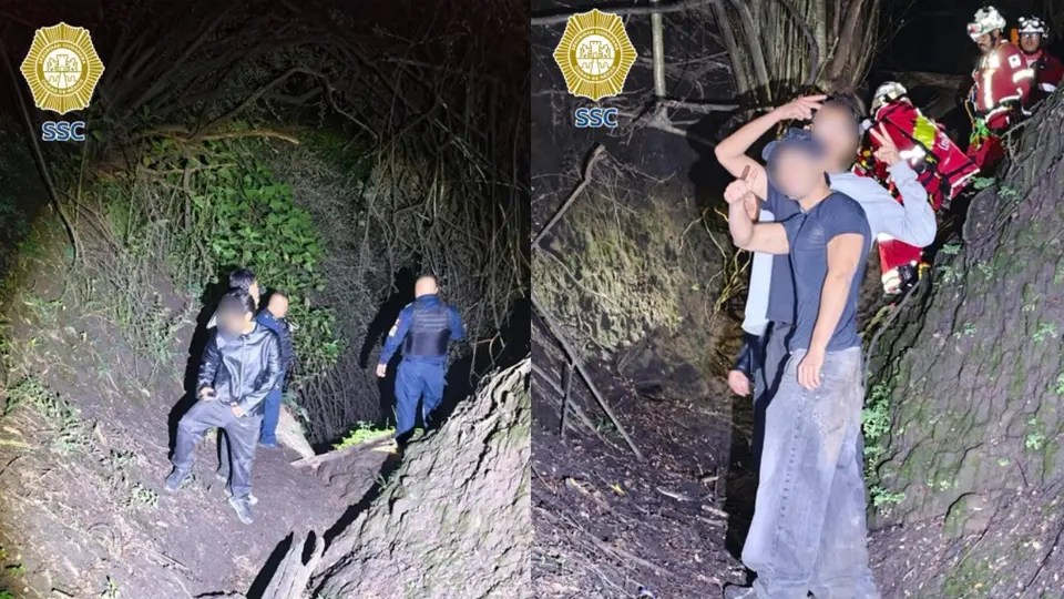 Rescatan a 9 jóvenes que se perdieron en una barranca del Bosque de Chapultepec