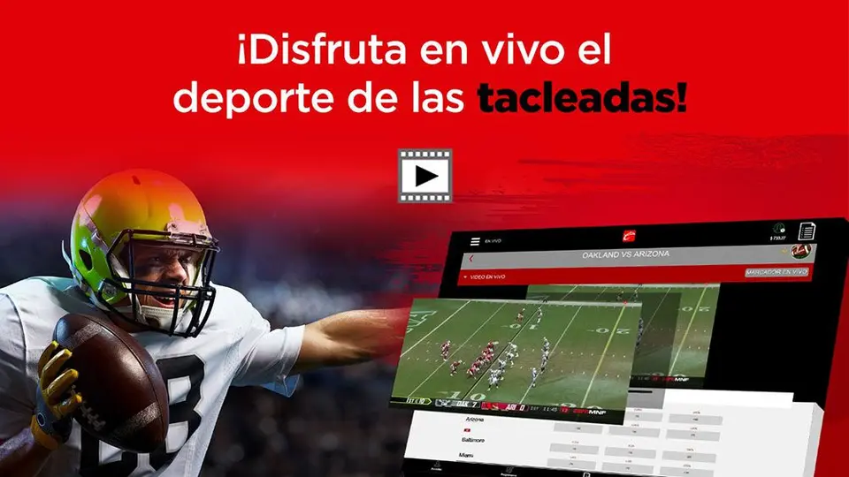 Toda la temporada 2019 de NFL en VIVO desde tu cuenta Caliente.mx.