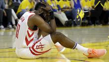 Ojos de Harden siguen con impactante irritación previo a juego vs Warriors