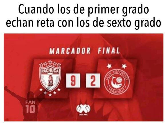 Memes se burlan de la vergonzosa goleada contra Veracruz