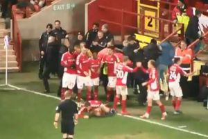 Aficionado golpea a jugador en sus partes nobles durante celebración