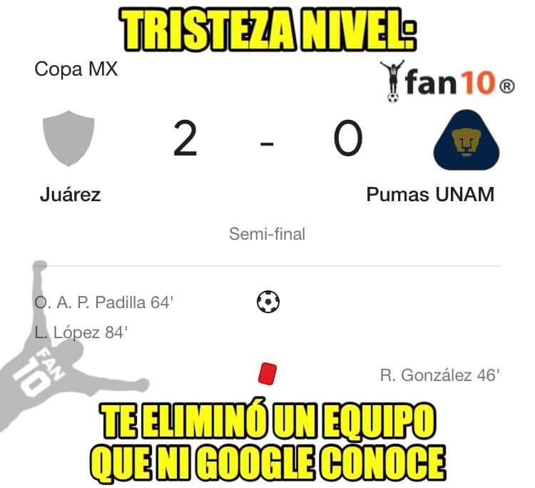 Memes se burlan de la eliminación de Pumas en Copa MX
