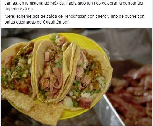 Ríete con los memes de la relación entre las carnitas y la caída de Tenochtitlán