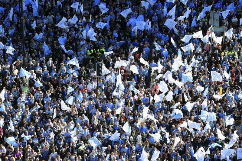 Así festejó Manchester City el triplete conquistado en Inglaterra
