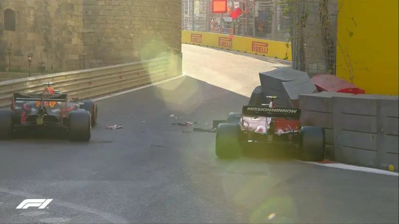 Leclerc y Kubica se impactan en misma curva en el GP de Azerbaiyán