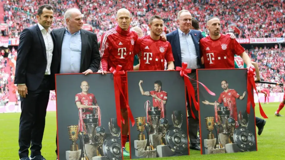 Bayern despide como leyendas a Ribéry, Robben y Rafinha