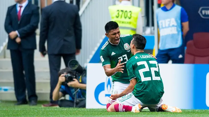 El festejo del gol del Chucky Lozano contra Alemania en Rusia | ERNESTO PÉREZ