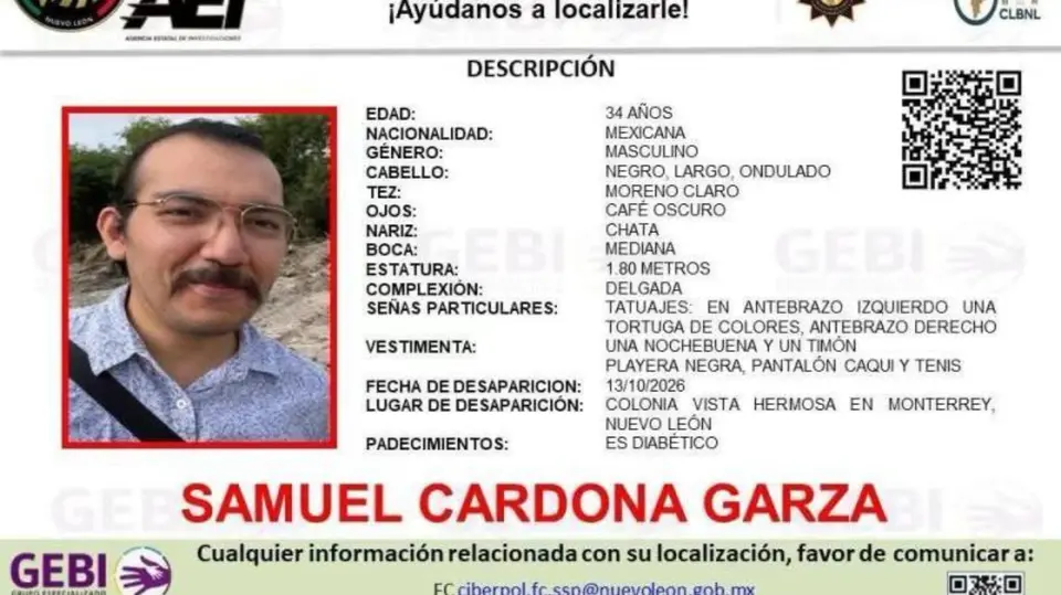 Su ficha de búsqueda incluye características físicas y señas particulares. / Especial