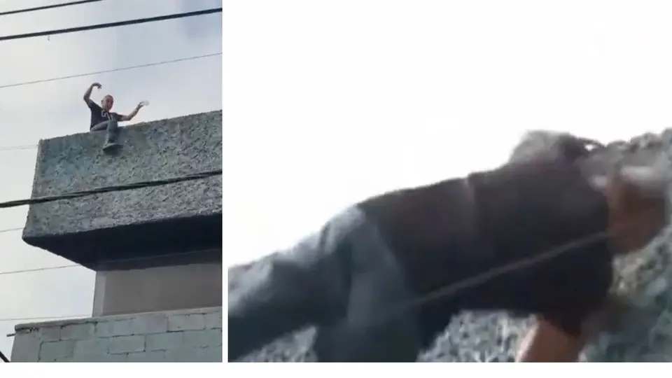 VIDEO: Hombre se lanza desde una azotea en la alcaldía GAM