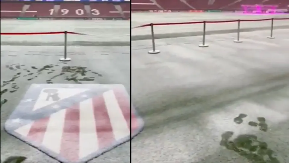 El estadio metropolitano amaneció nevado