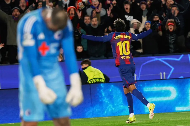 Lamine Yamal hizo el segundo gol de Barcelona ante Copenhague | AP