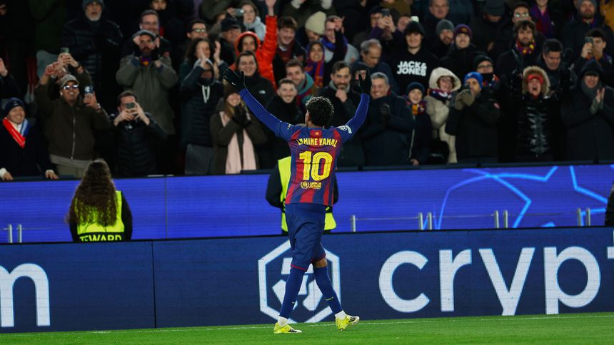 Lamine Yamal en celebración contra Copenhague en la Champions League | AP