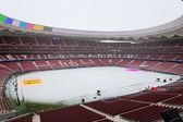 El estadio de Atlético de Madrid amaneció con nieve