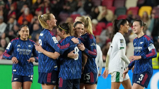 Jugadoras de Arsenal en celebración en la Semifinal contra AS FAR en la Women's Champions Cup | AP