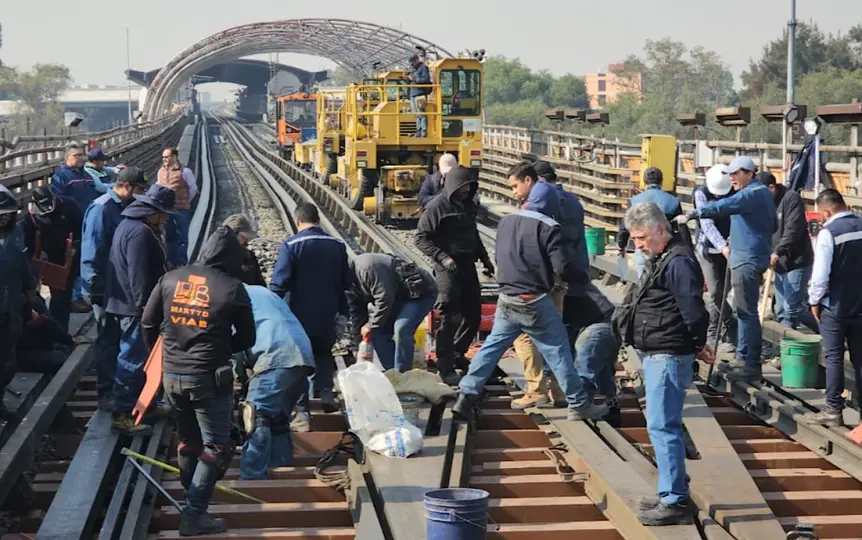 El Metro CDMX inició obras de renovación en las vías de la Línea B durante 2026./ Metro CDMX
