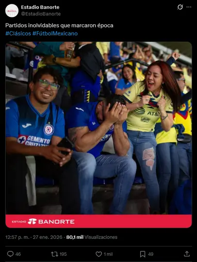 Estadio Banorte se burla de Cruz Azul | X: @EstadioBanorte