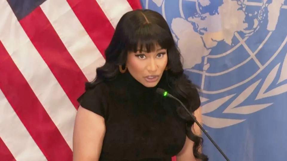 Nicki Minaj en un evento de la Naciones Unidas en E.U en noviembre de 2025. / AP