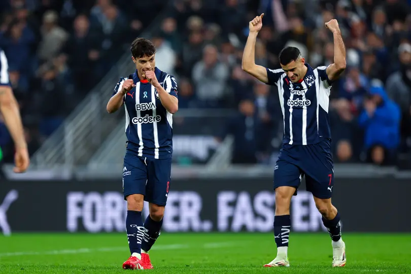Oliver Torres y Germán Berterame en celebración con Rayados en la Liga MX | IMAGO 7