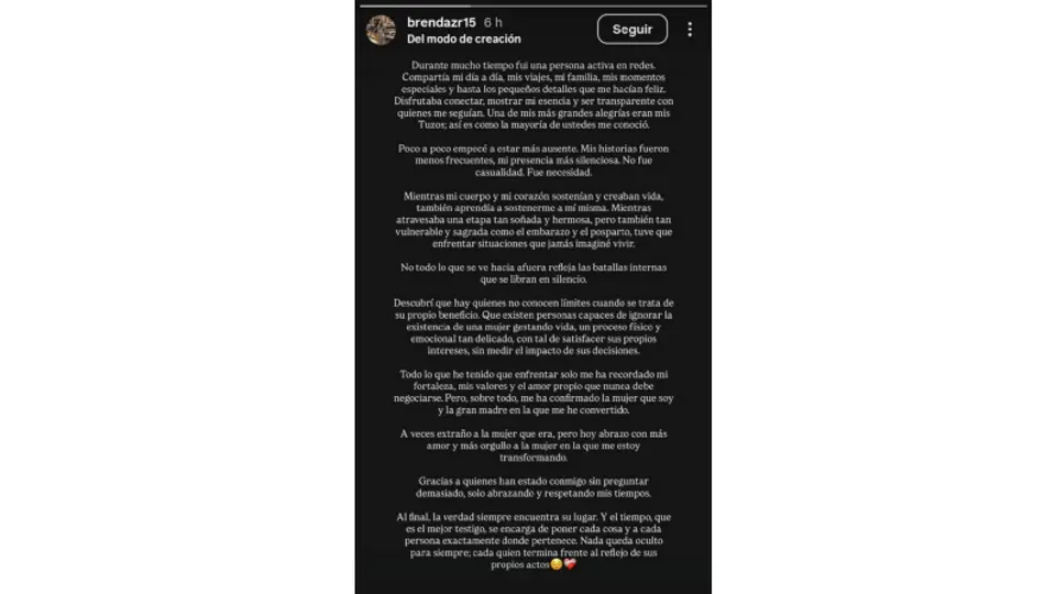Publicación de Brenda Zúñiga | CAPTURA DE PANTALLA