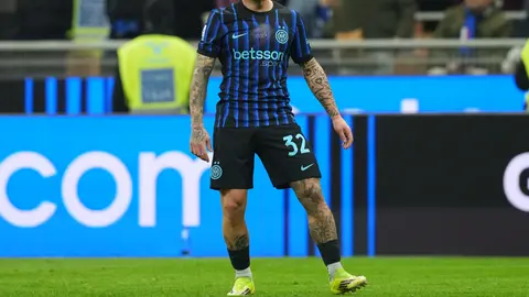 Federico Dimarco festejando su gol | AP