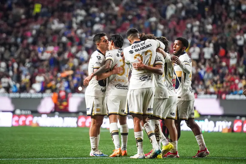 Jugadores de Pumas celebran su gol en Tijuana | MEXSPORT