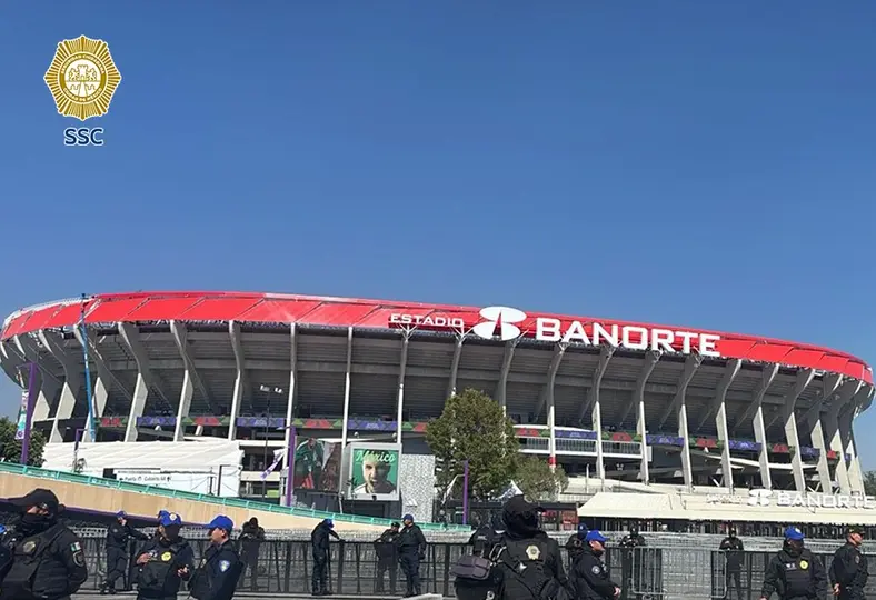 El operativo busca garantizar un ambiente seguro durante el partido entre México y Portugal en CDMX. / SSC